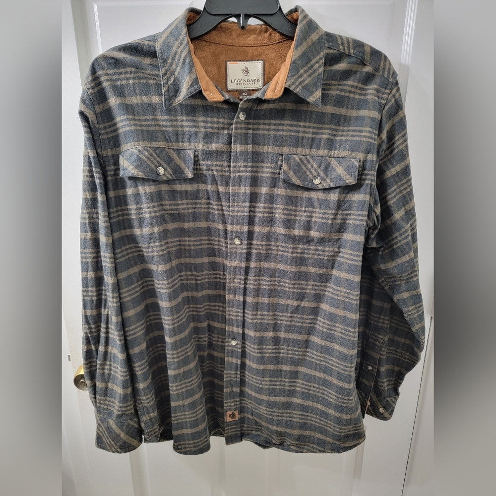 Legendary Whitetails Men's Plaid Jacket - Gray and Tan